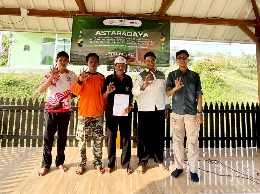SRE UNSOED Hadirkan Inovasi EBT Terintegrasi IoT di Kebumen: Embung Tanggul Asih Jadi Percontohan Desa Mandiri Energi