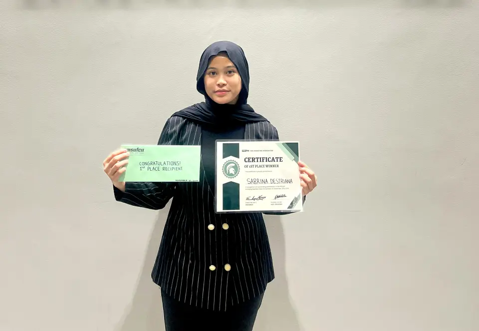 Harumkan Indonesia di Kancah Internasional: Sabrina Berhasil Menjadi Juara 1 Emerging Market Case di Michigan State